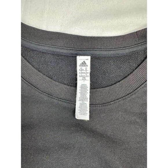 Adidas Dual Layer Mesh French Terry Pullover Long Sleeve Sweatshirt Black XL - Picture 8 of 12